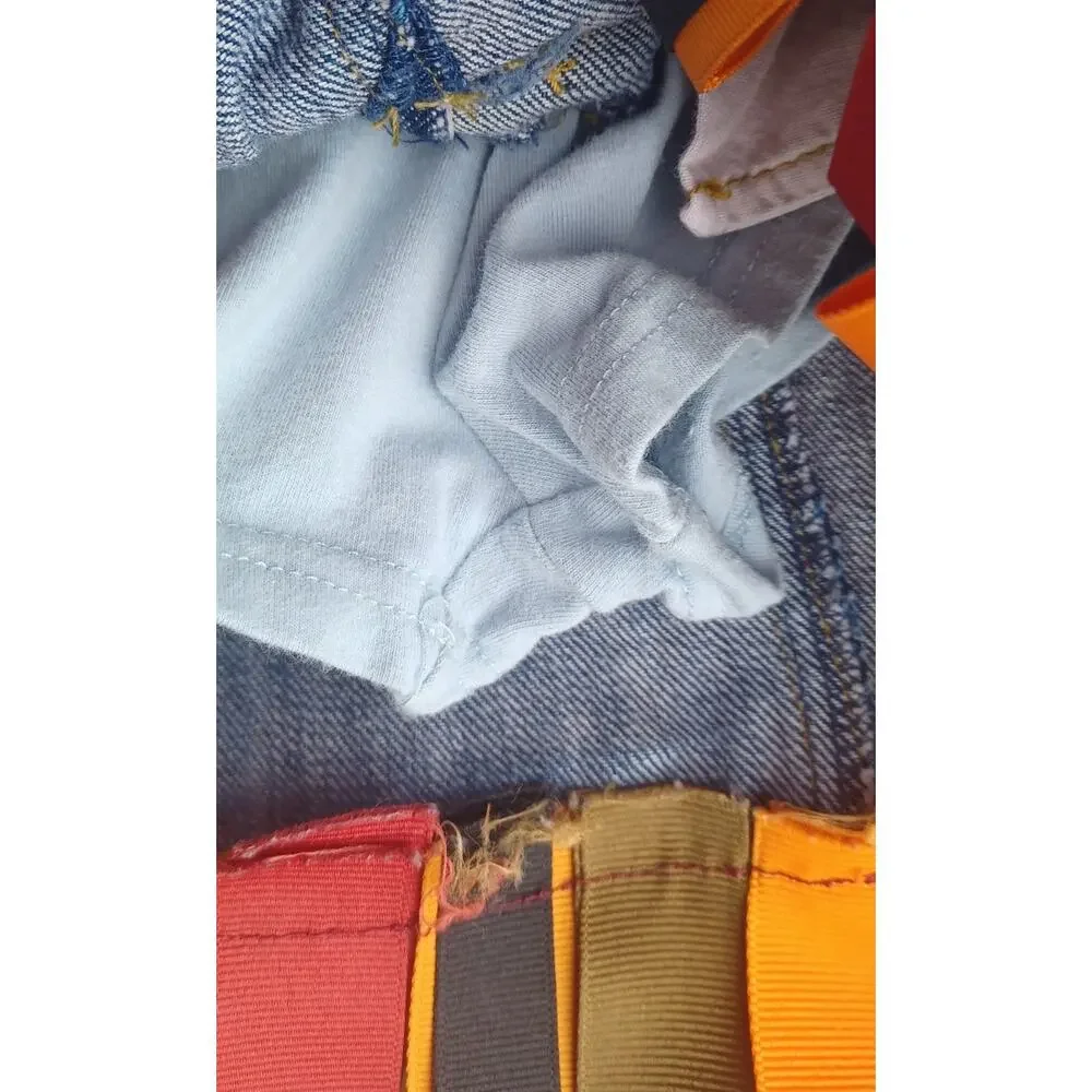 Toddler Thanksgiving Denim Skort Size 2 Turkey Ribbon Hem Heart Pockets